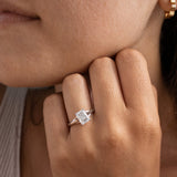 Radiant Lab Grown Diamond Unique Style Engagement Ring