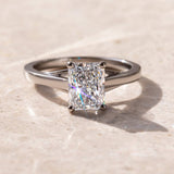 Radiant Lab Grown Diamond Unique Style Engagement Ring
