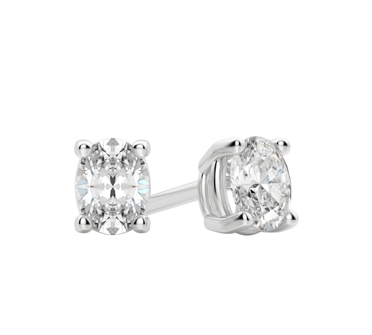 0.50 CT-2.0 CT Oval Solitaire Lab Grown Diamond Earrings