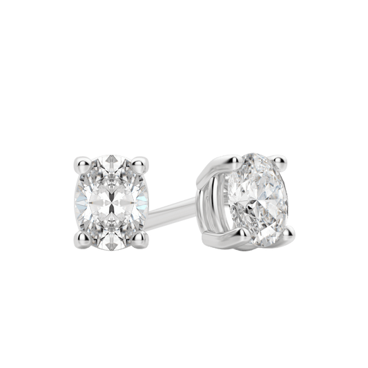 0.50 CT-2.0 CT Oval Solitaire Lab Grown Diamond Earrings