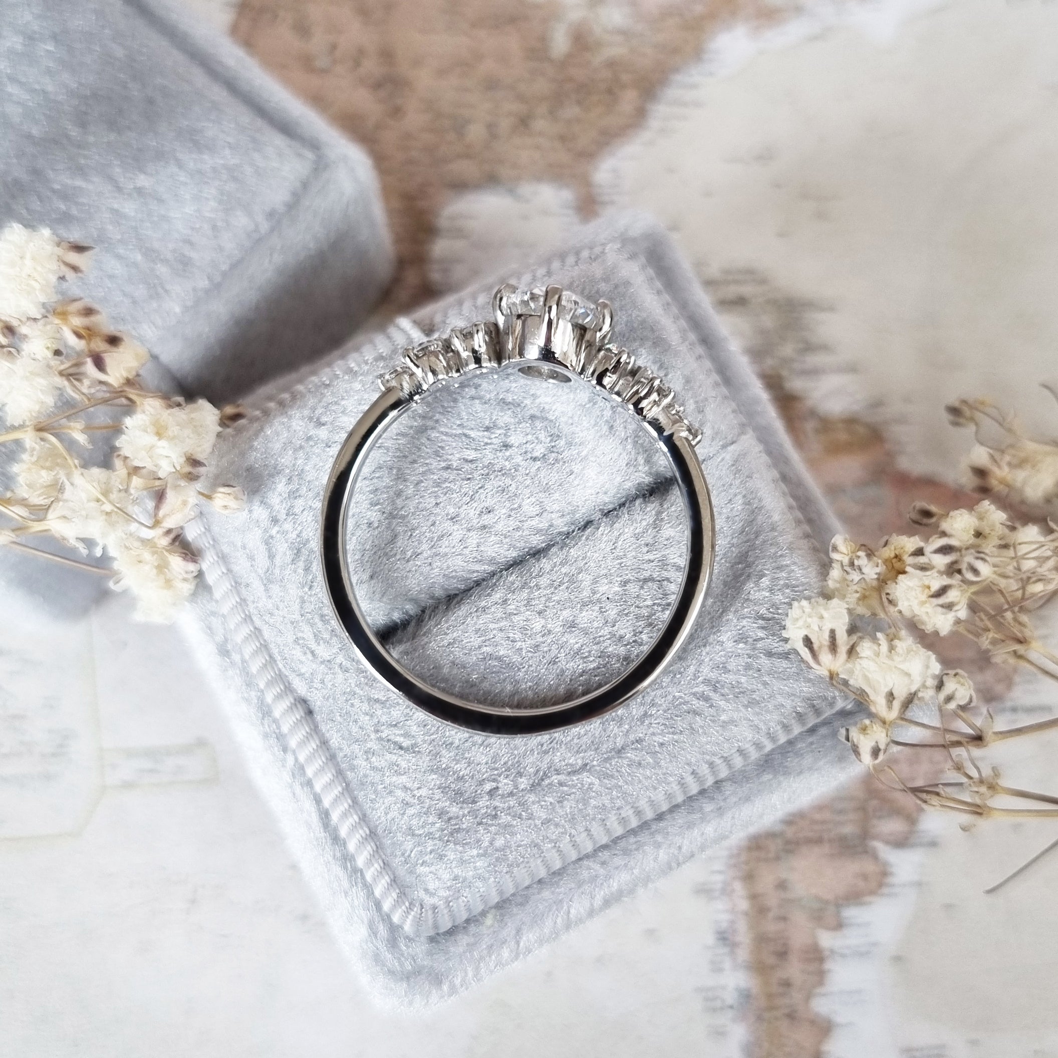 Oval Cluster Lab Grown Diamond Engagement Ring