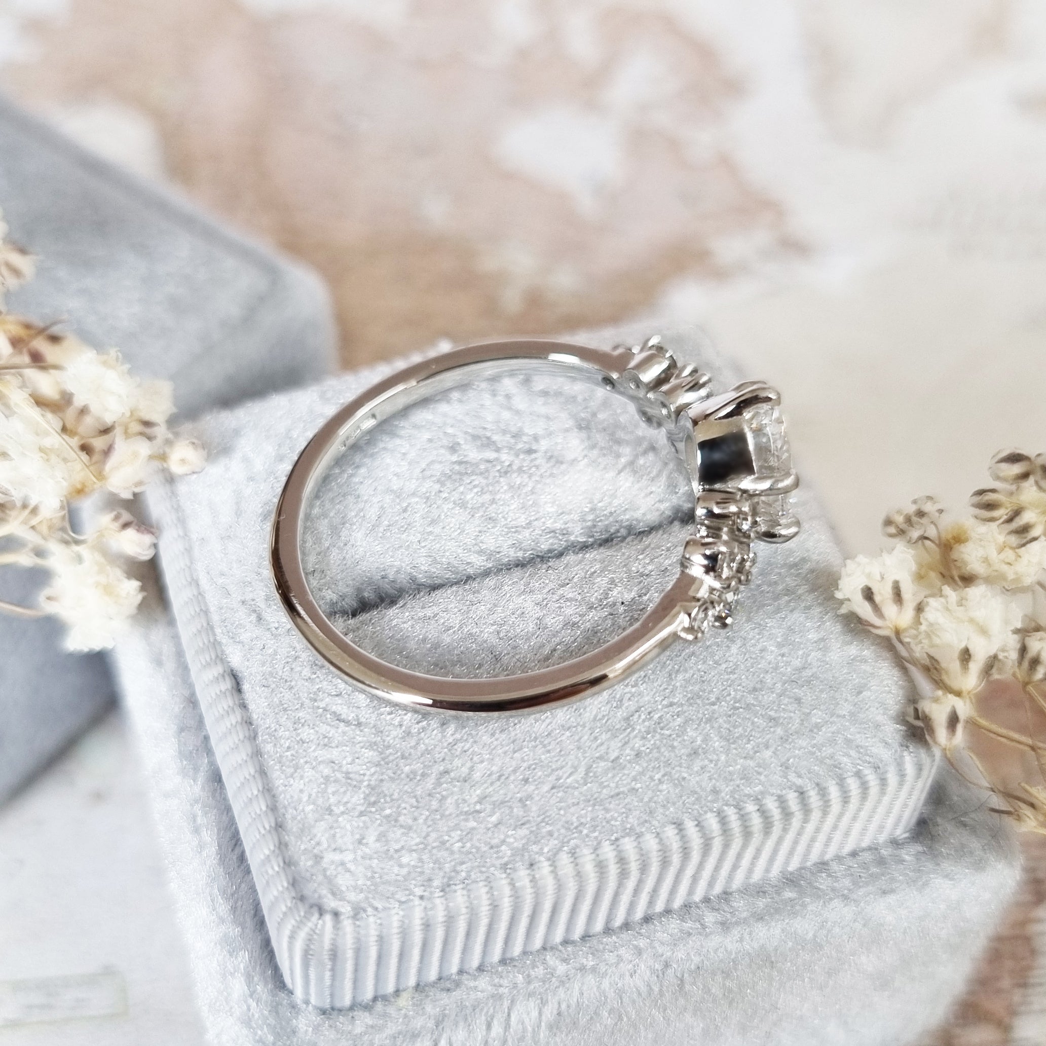 Oval Cluster Lab Grown Diamond Engagement Ring