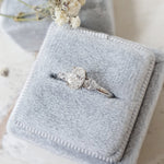 0.40 CT Oval Three Stones Lab Grown Diamond Engagement Ring