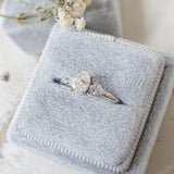 0.40 CT Oval Three Stones Lab Grown Diamond Engagement Ring