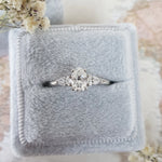 0.40 CT Oval Three Stones Lab Grown Diamond Engagement Ring