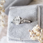 Oval Cluster Lab Grown Diamond Engagement Ring