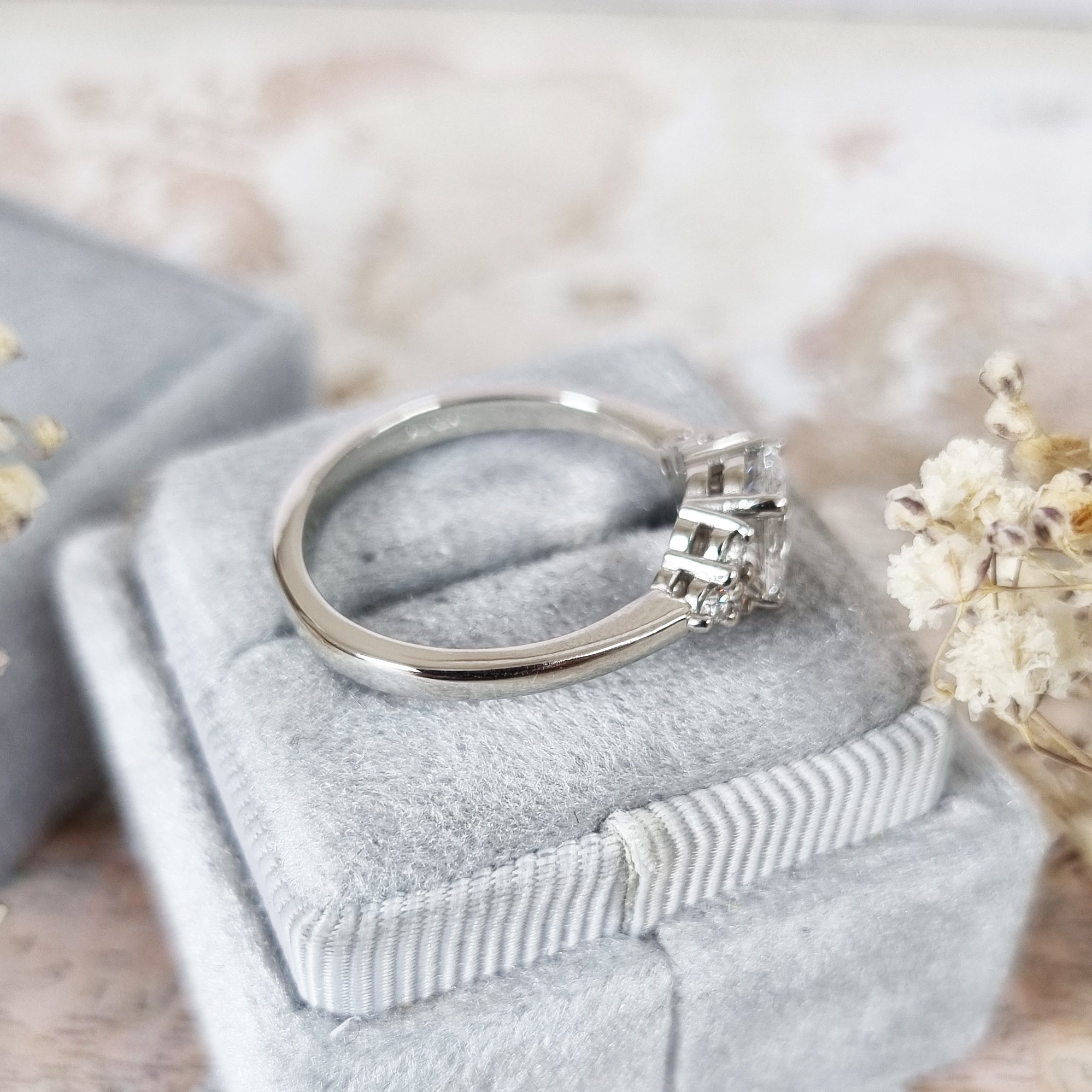 Oval Cluster Lab Grown Diamond Engagement Ring