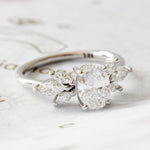 Oval Cluster Lab Grown Diamond Engagement Ring