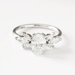 Oval Cluster Lab Grown Diamond Engagement Ring