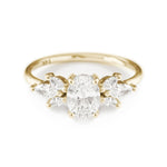Oval Cluster Lab Grown Diamond Engagement Ring