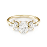 Oval Cluster Lab Grown Diamond Engagement Ring
