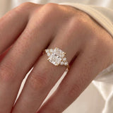 1 CT Cluster Radiant Lab Grown Diamond Engagement Ring