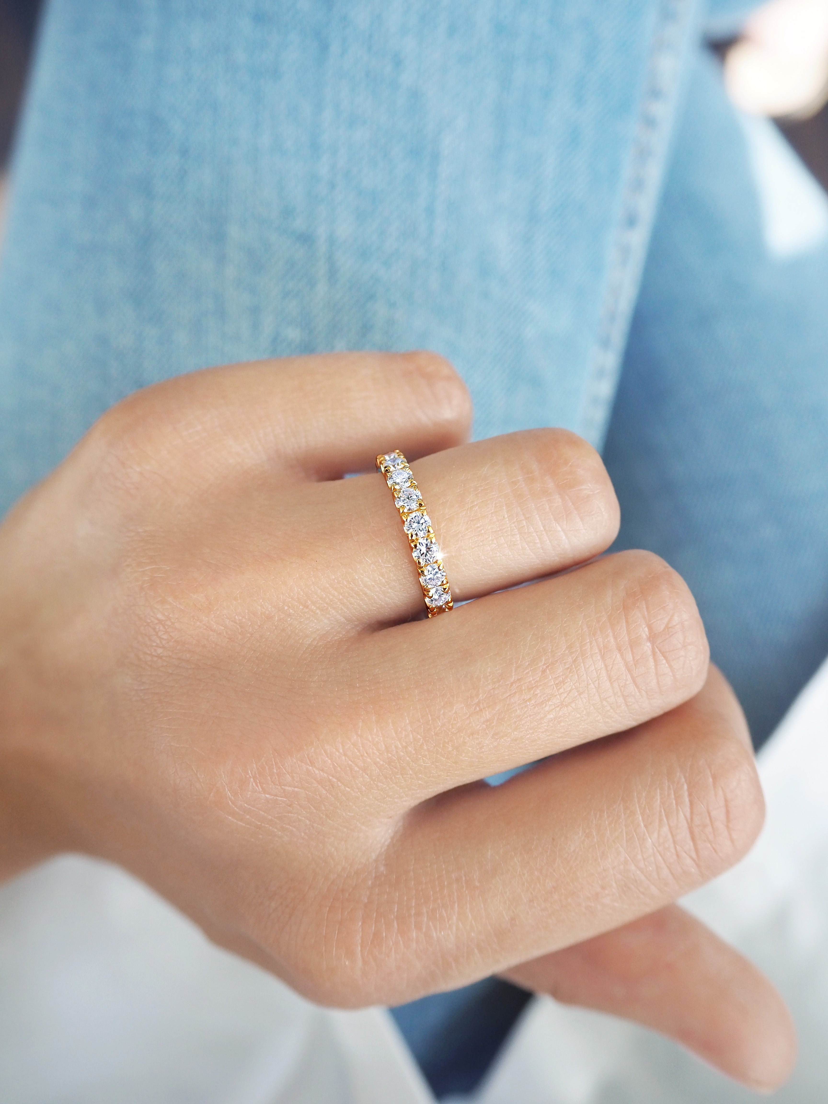 1.5 CT Round Full Eternity Lab Grown Diamond Wedding Band