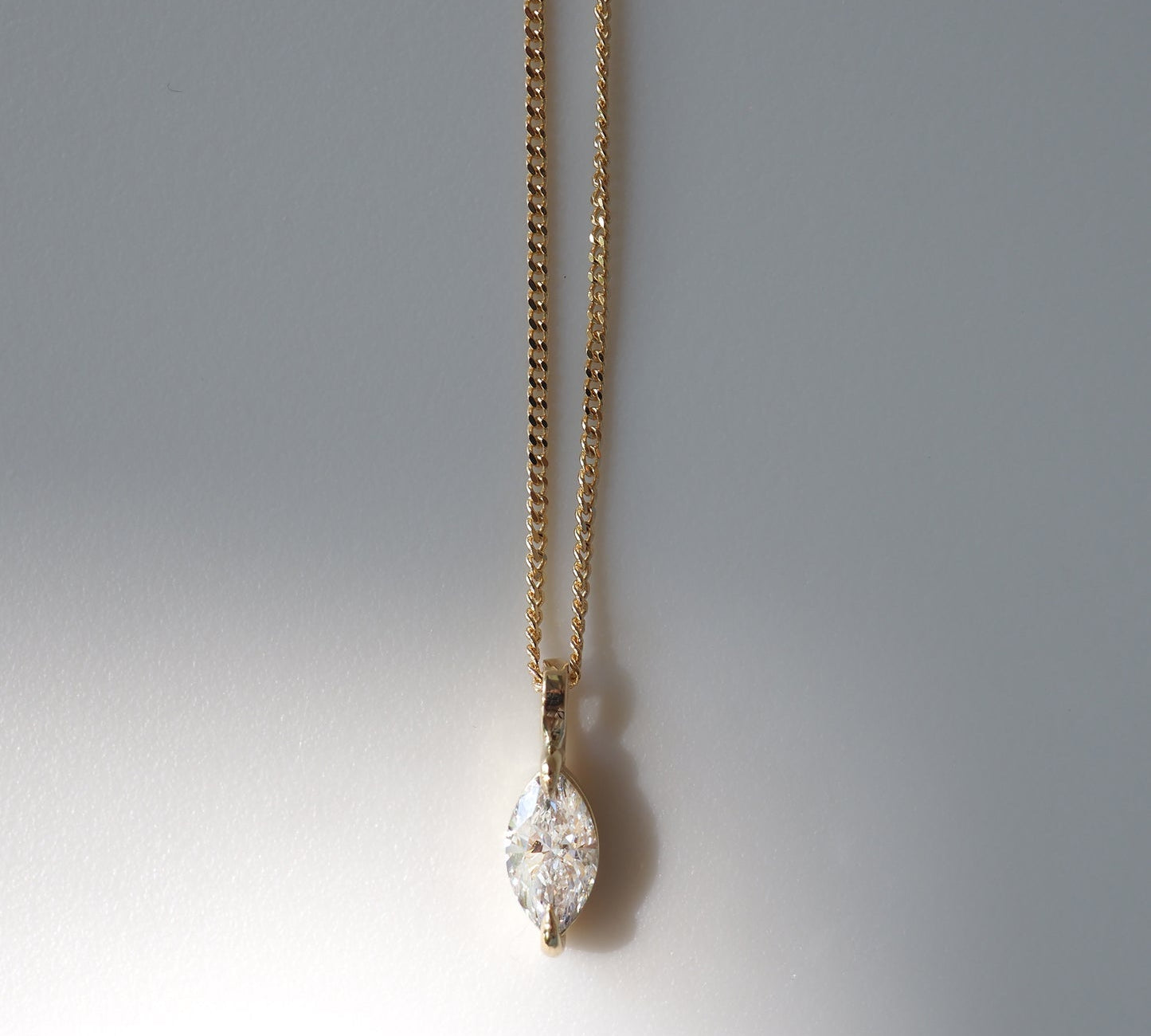 0.5 CT Marquise Cut Solitaire Moissanite Necklace