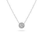 0.55 CT Round Halo Lab Grown Diamond Necklace