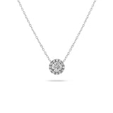 0.55 CT Round Halo Lab Grown Diamond Necklace