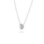 0.55 CT Round Halo Lab Grown Diamond Necklace