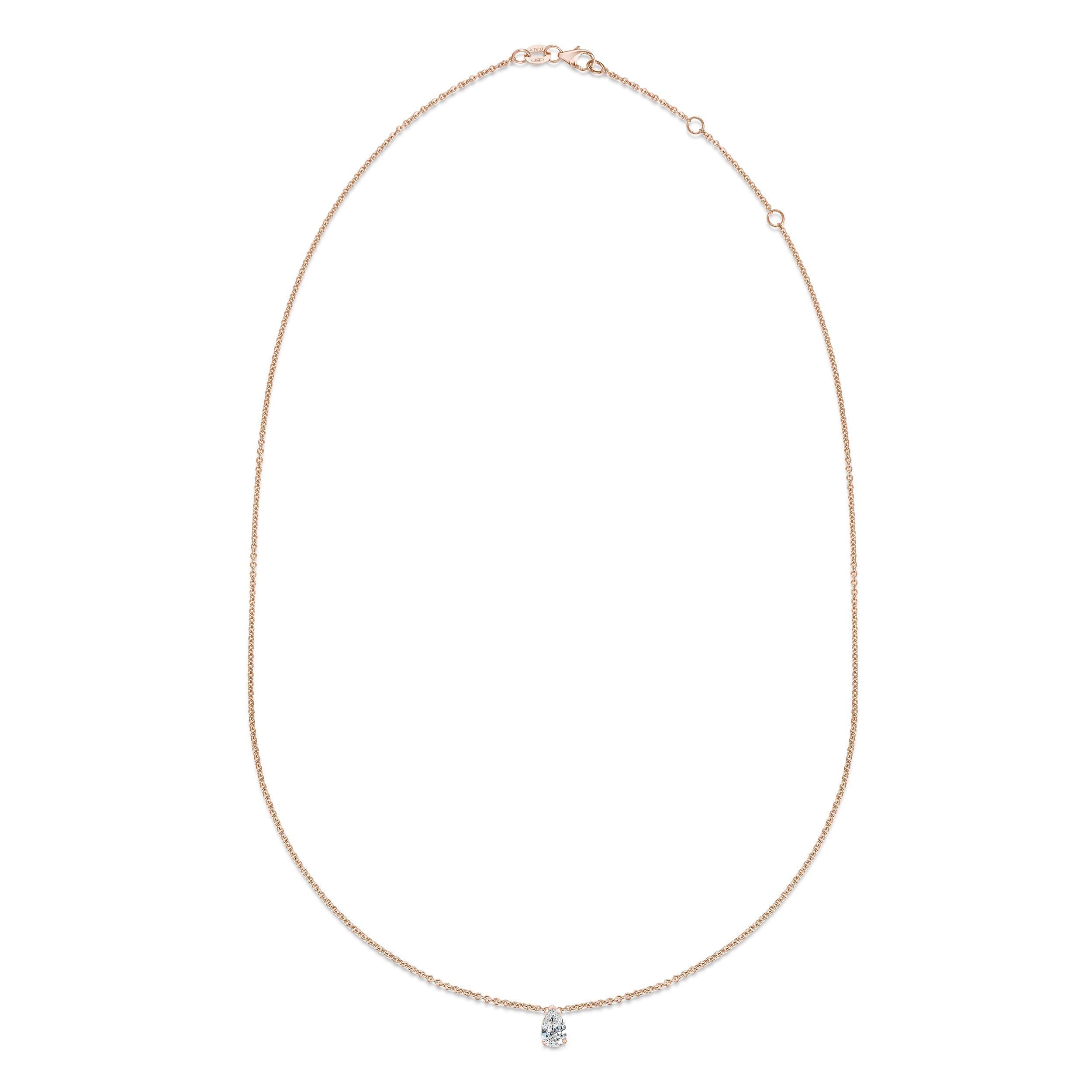 0.30 CT Pear Solitaire Lab Grown Diamond Necklace