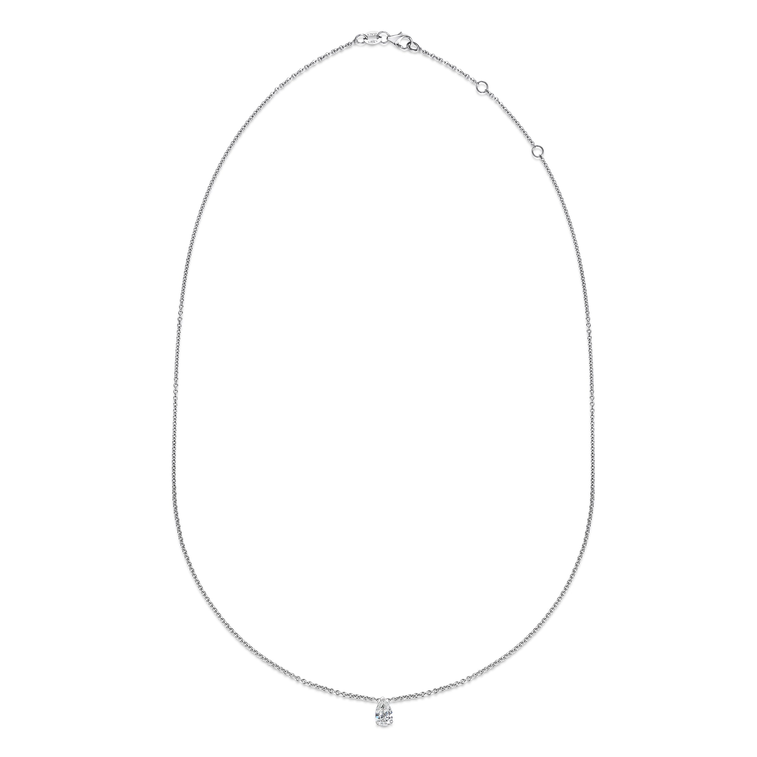 0.30 CT Pear Solitaire Lab Grown Diamond Necklace
