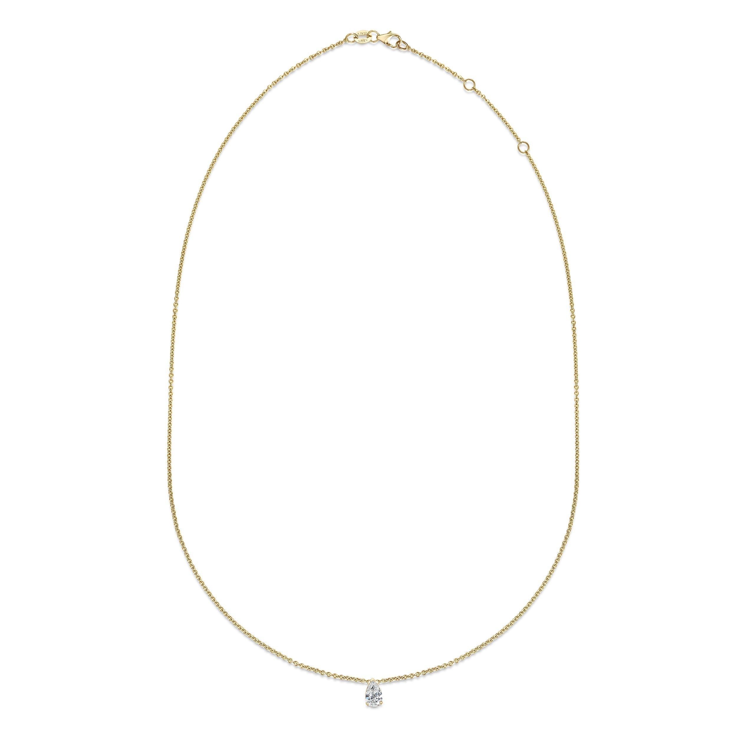 0.30 CT Pear Solitaire Lab Grown Diamond Necklace