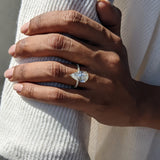 Pear Cut Pave Lab Grown Diamond Engagement Ring