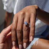 Emerald Solitaire Lab Grown Diamond Engagement Ring