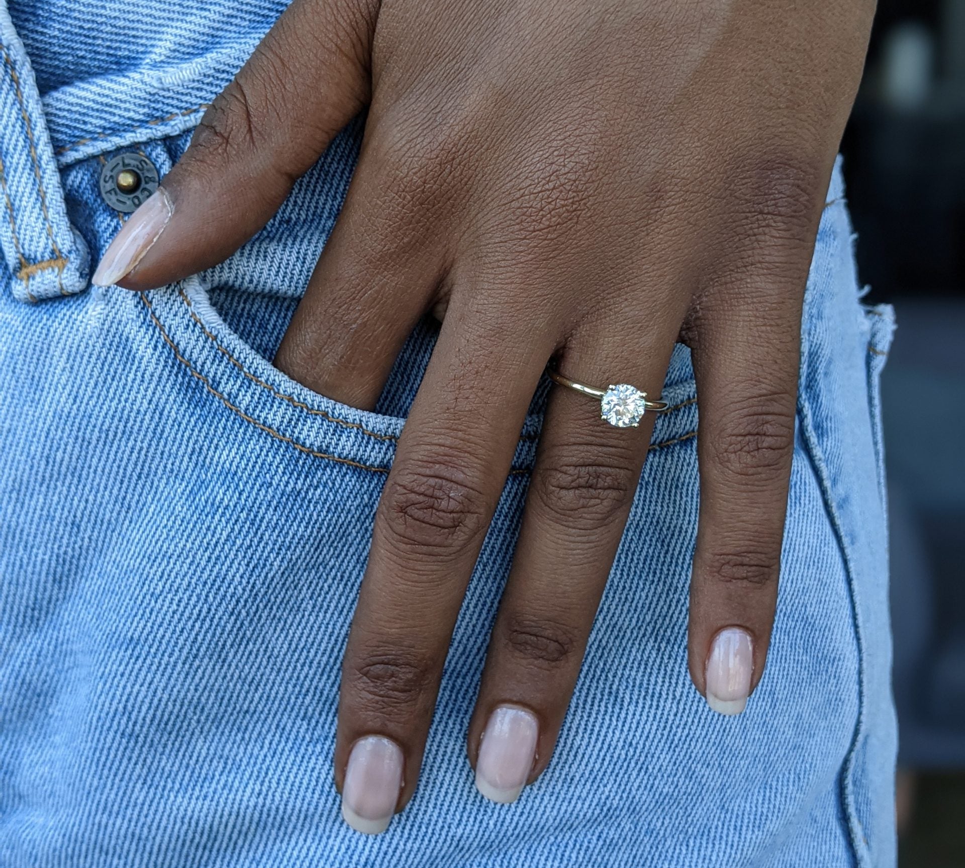 Round Hidden Halo Lab Grown Diamond Engagement Ring