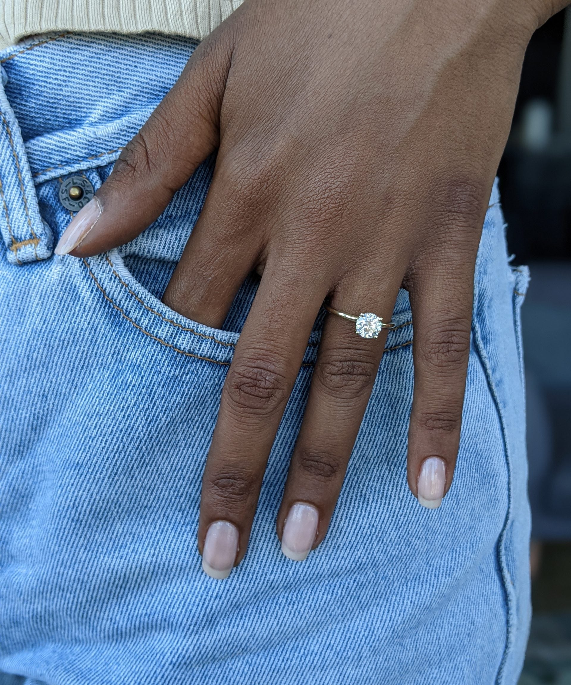 Round Hidden Halo Lab Grown Diamond Engagement Ring