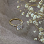 Cushion Pave Lab Grown Diamond Engagement Ring