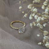 Cushion Pave Lab Grown Diamond Engagement Ring