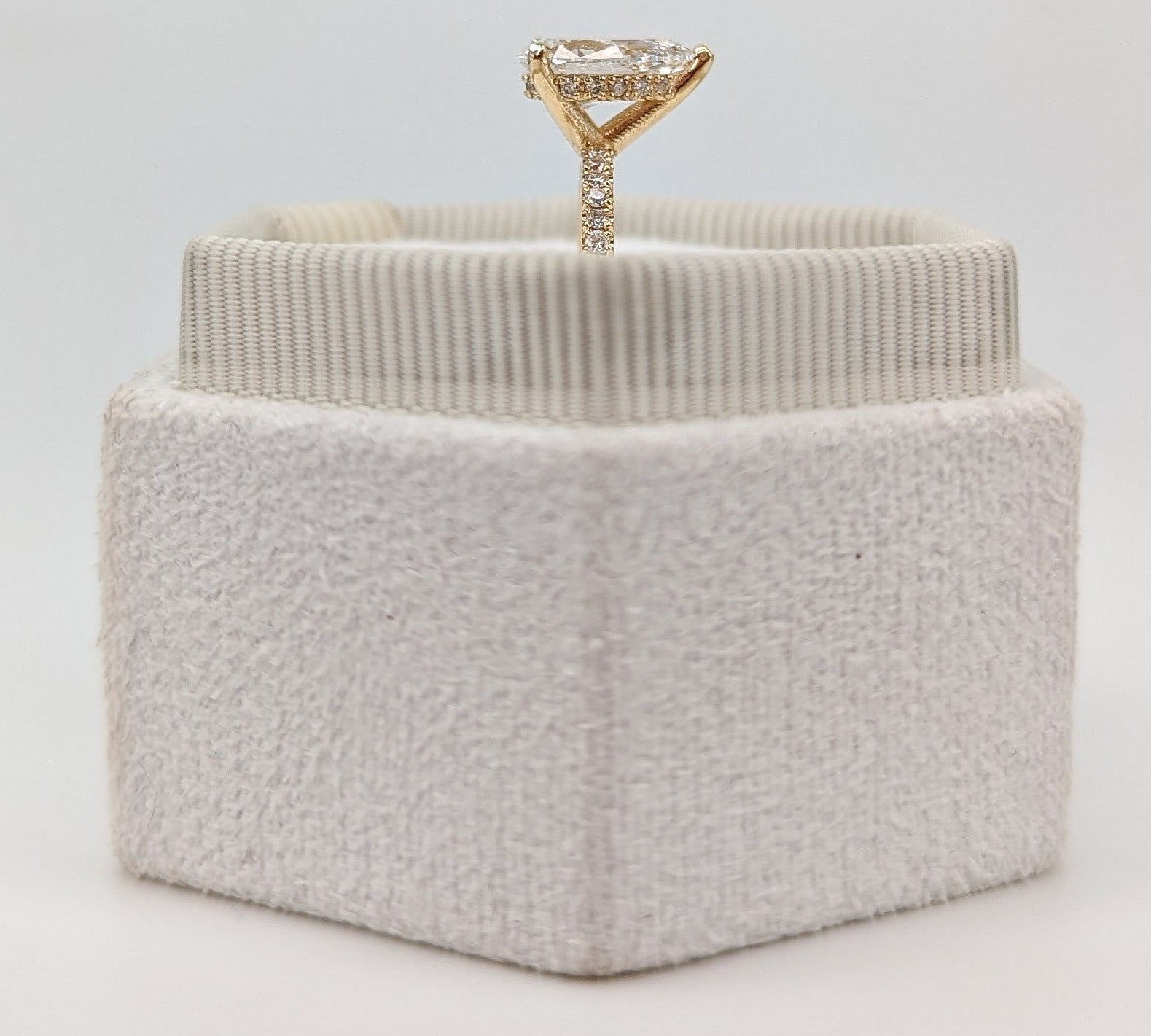 Pear Pave Lab Grown Diamond Engagement Ring