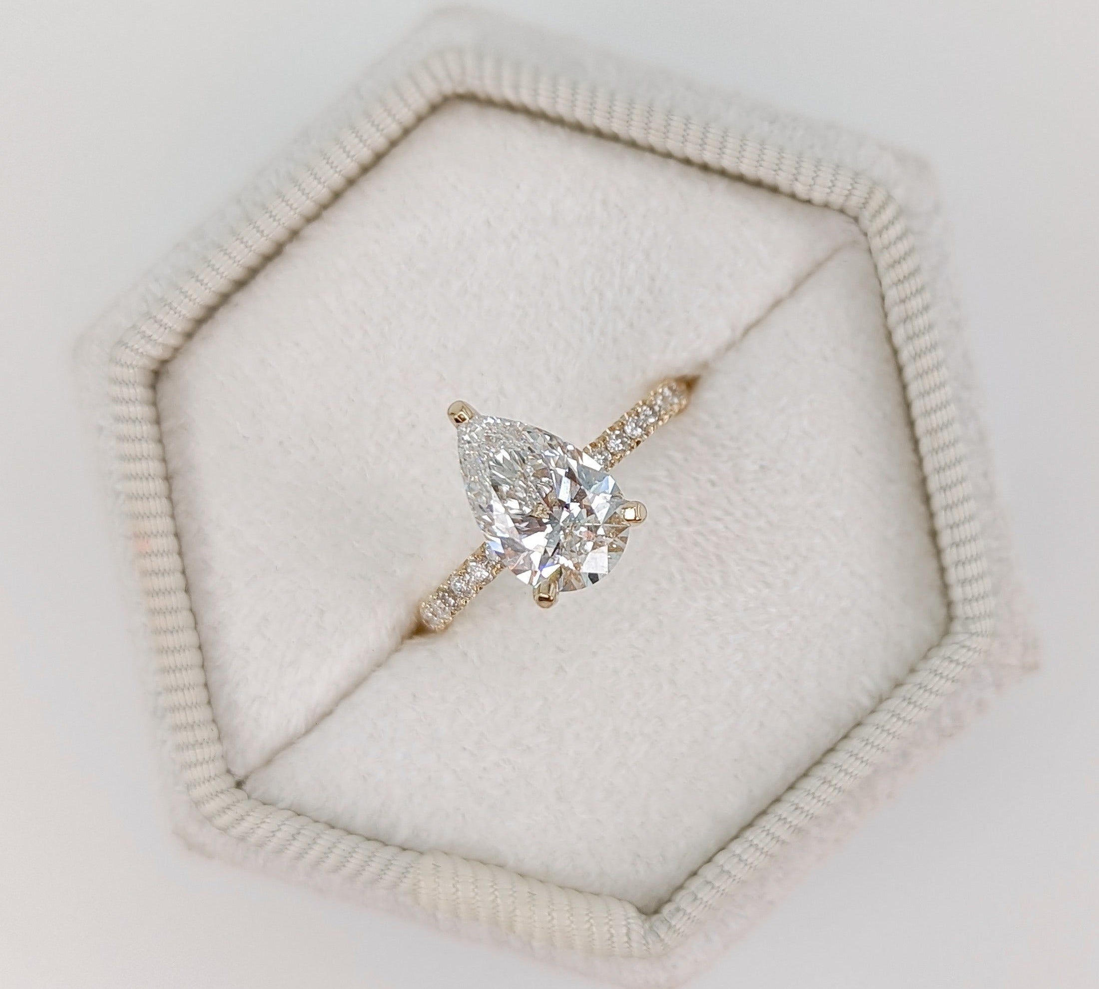 Pear Pave Lab Grown Diamond Engagement Ring