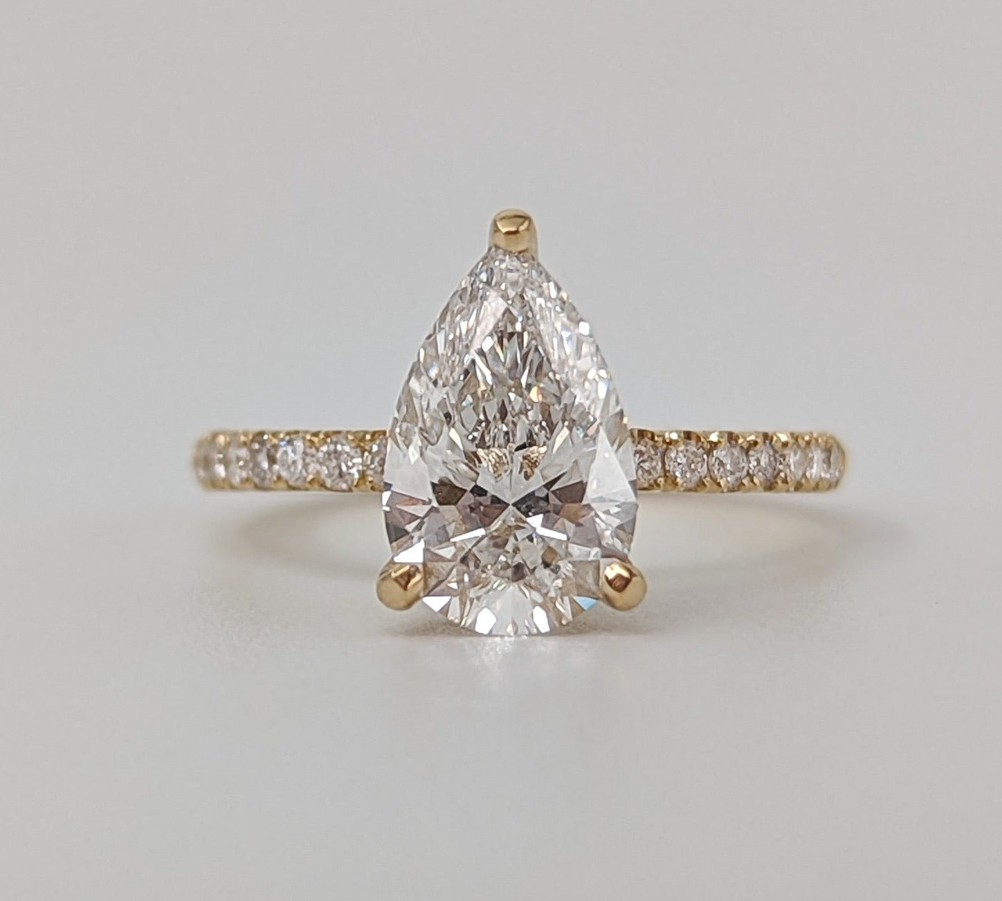 Pear Pave Lab Grown Diamond Engagement Ring