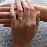 Pear Cut Pave Lab Grown Diamond Engagement Ring
