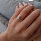 Pear Cut Pave Lab Grown Diamond Engagement Ring