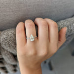 Pear Cut Pave Lab Grown Diamond Engagement Ring