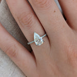 Pear Cut Pave Lab Grown Diamond Engagement Ring