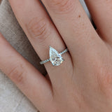 Pear Cut Pave Lab Grown Diamond Engagement Ring