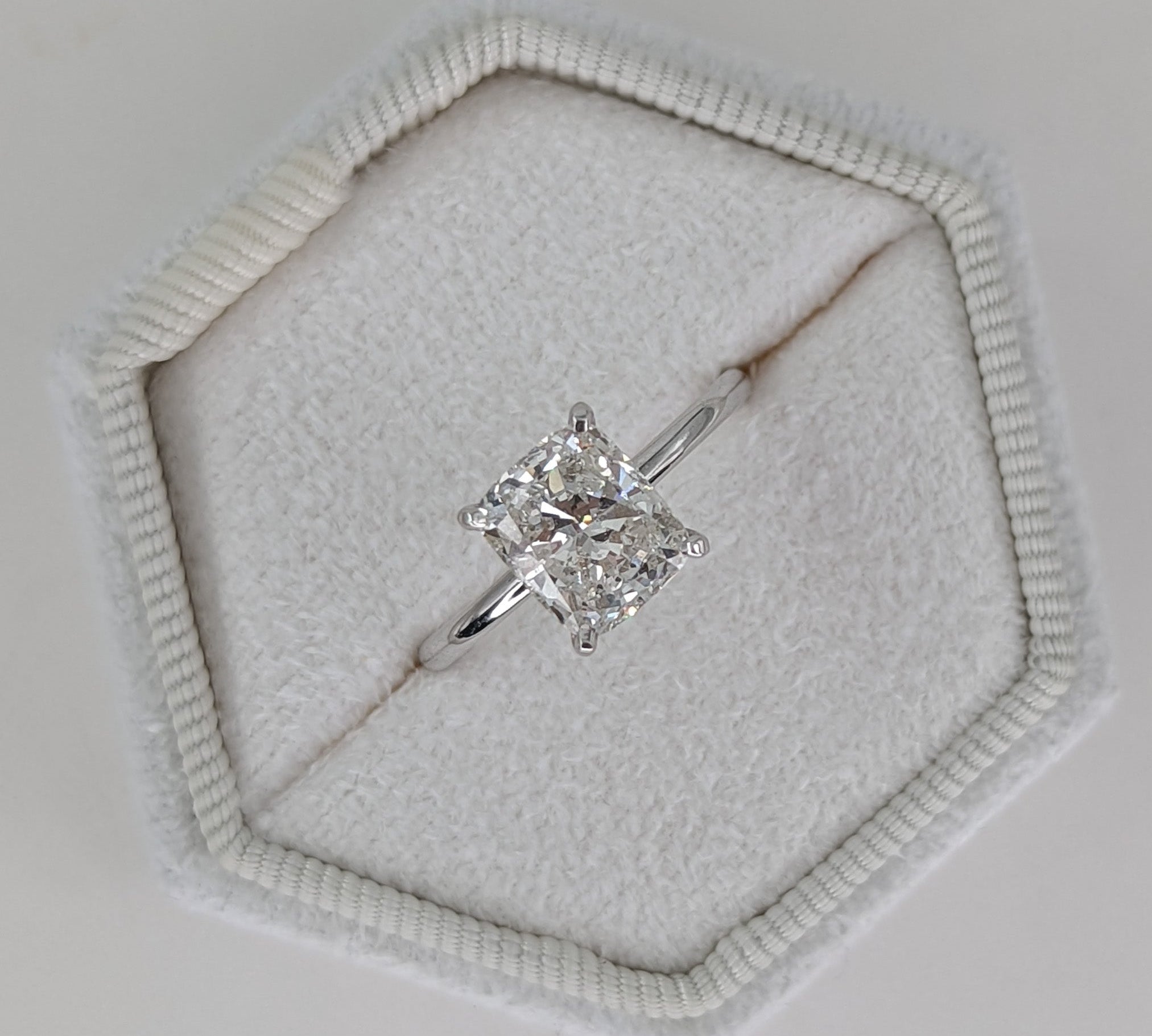 Cushion Solitaire Lab Grown Diamond Engagement Ring