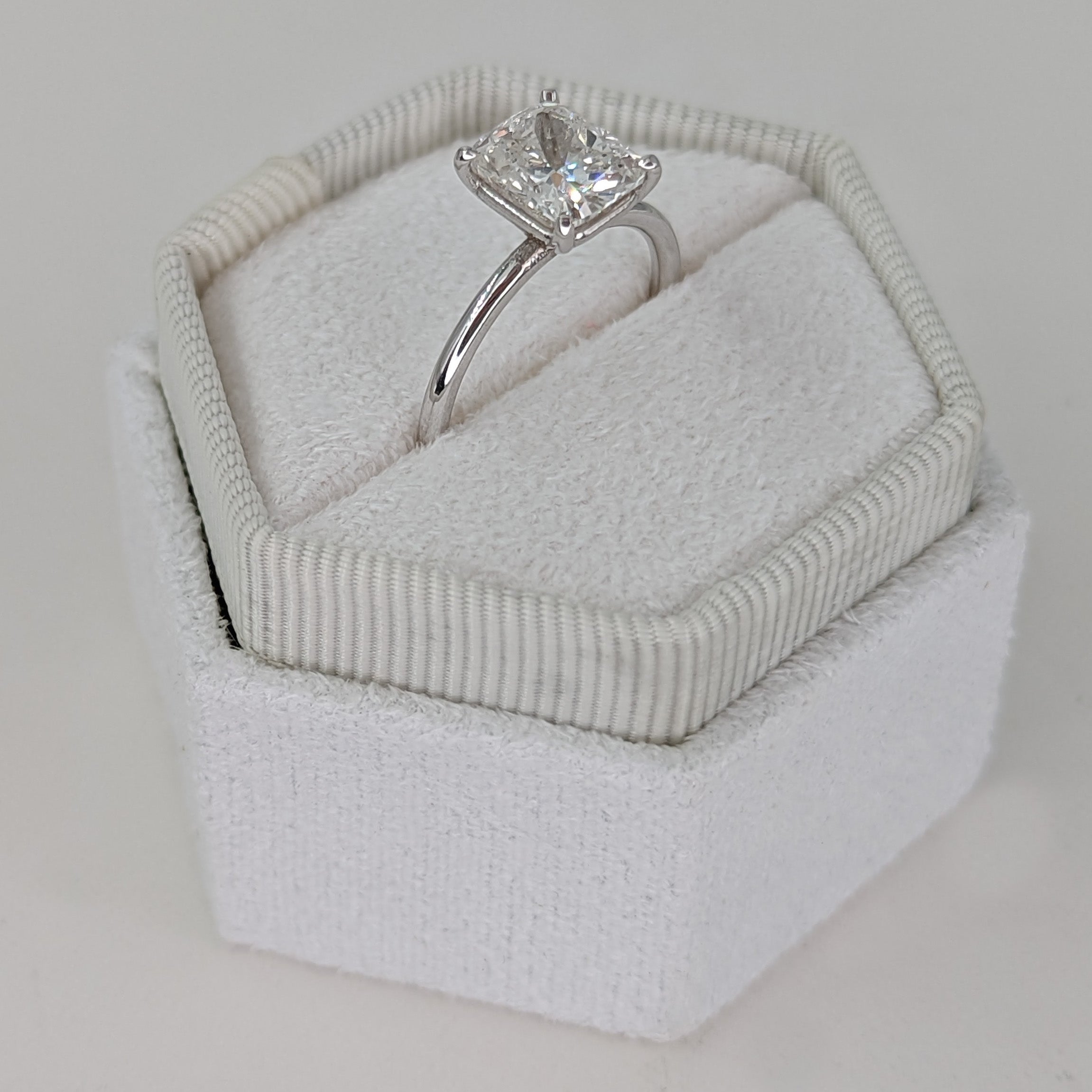 Cushion Solitaire Lab Grown Diamond Engagement Ring