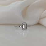 Emerald Bezel Solitaire Lab Grown Diamond Engagement Ring