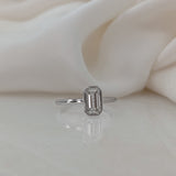 Emerald Bezel Solitaire Lab Grown Diamond Engagement Ring