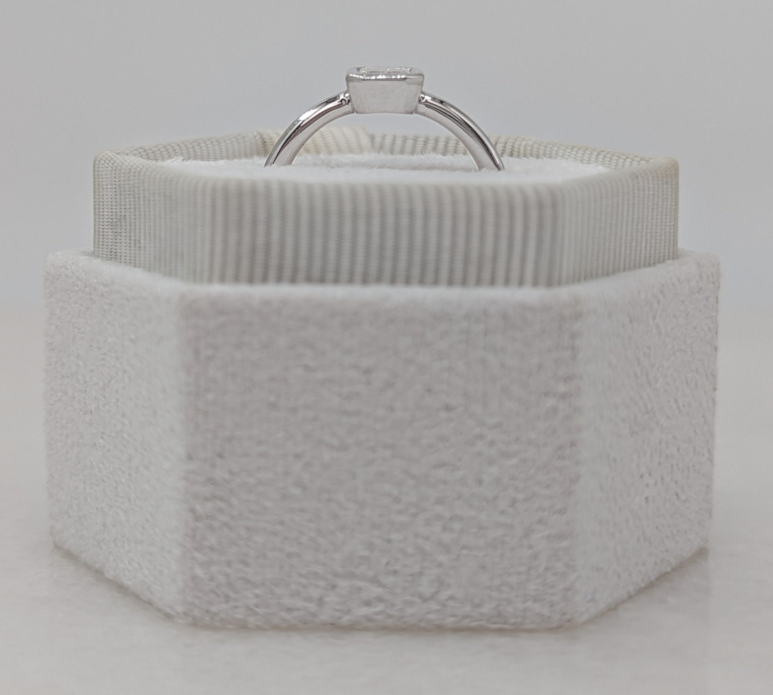 Emerald Bezel Solitaire Lab Grown Diamond Engagement Ring