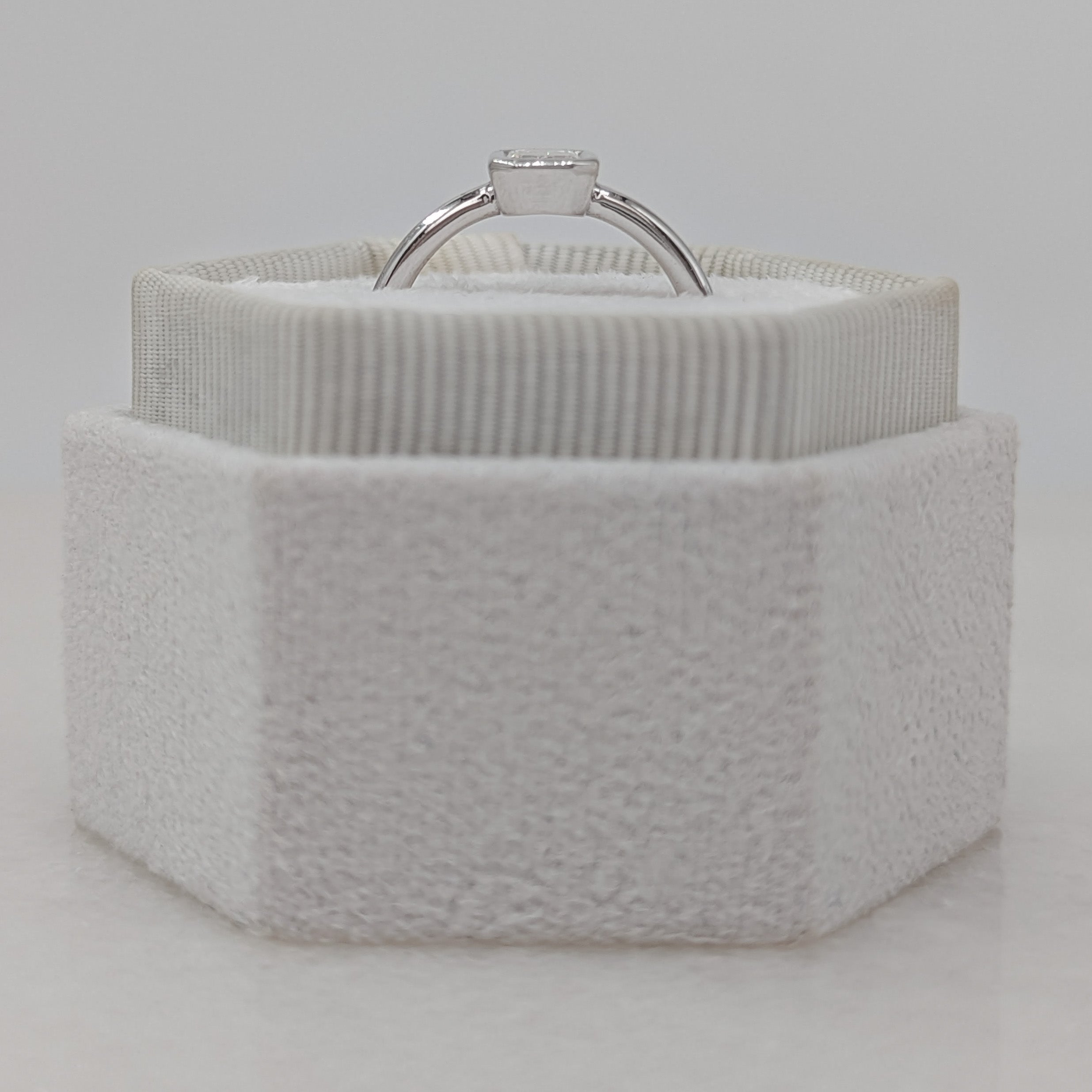 Emerald Bezel Solitaire Lab Grown Diamond Engagement Ring