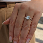 Emerald Bezel Solitaire Lab Grown Diamond Engagement Ring