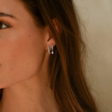 0.15 TCW Pear Cut Drop Huggie Moissanite Earrings