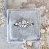 Pear Cluster Lab Grown Diamond Engagement Ring