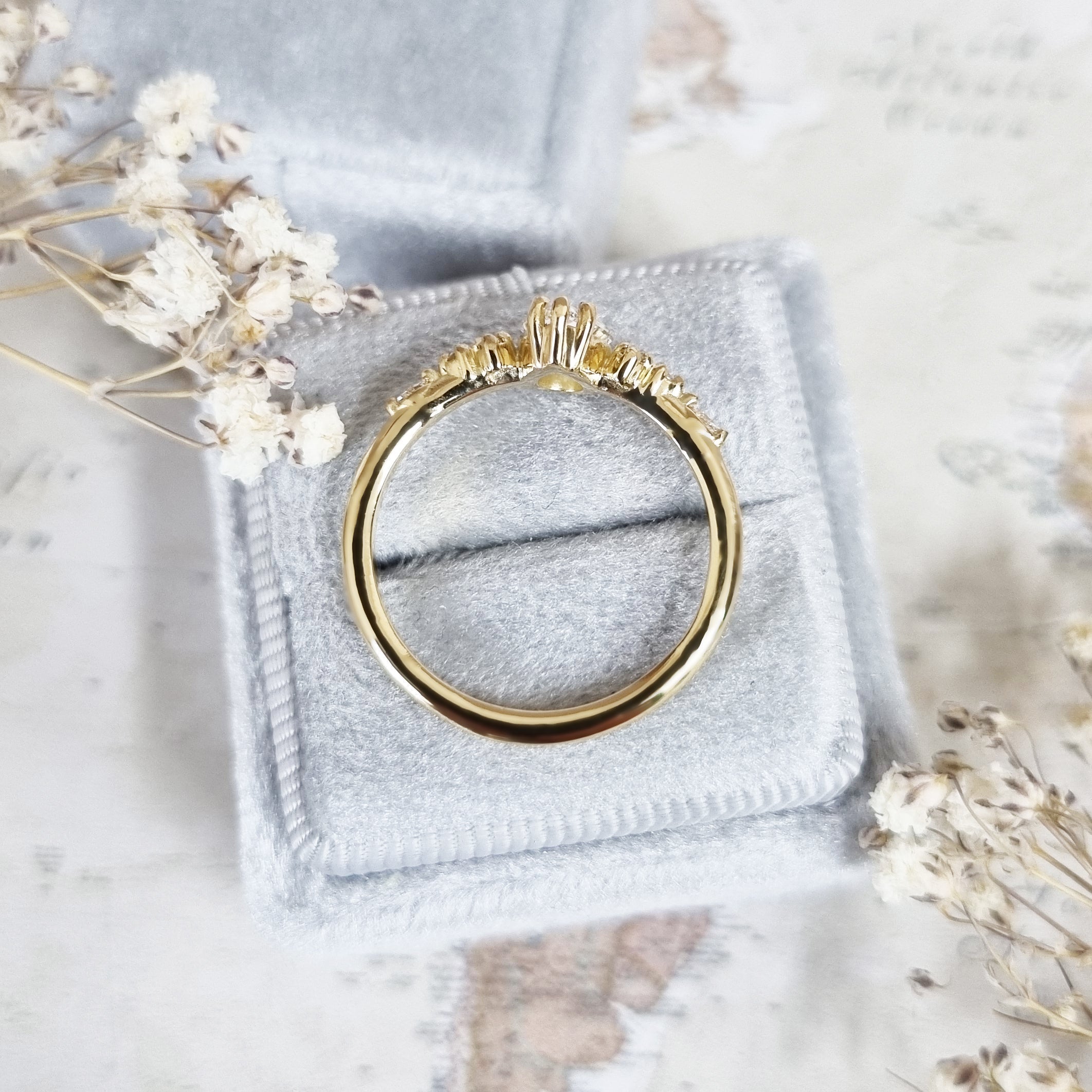 Pear Cluster Lab Grown Diamond Engagement Ring