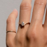 0.5 CT Pear Cut Lab Grown Diamond Solitaire Engagement Ring