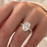 Kourtney Kardashian – Inspired 8 Carat Oval Cut Pave & Hidden Halo Lab Grown Diamond Engagement Ring
